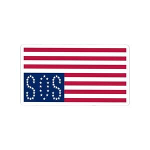 Upside Down USA Flag SOS Kiss-Cut Stickers | Distressed Patriotic Decal